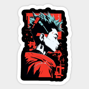 Cyberpunk stylished boy Sticker